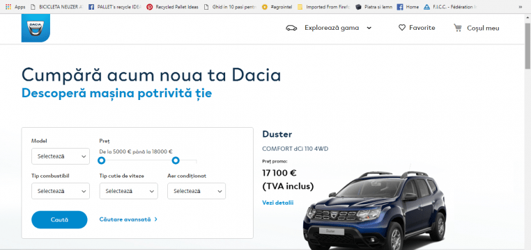 Dacia platforma online vanzari